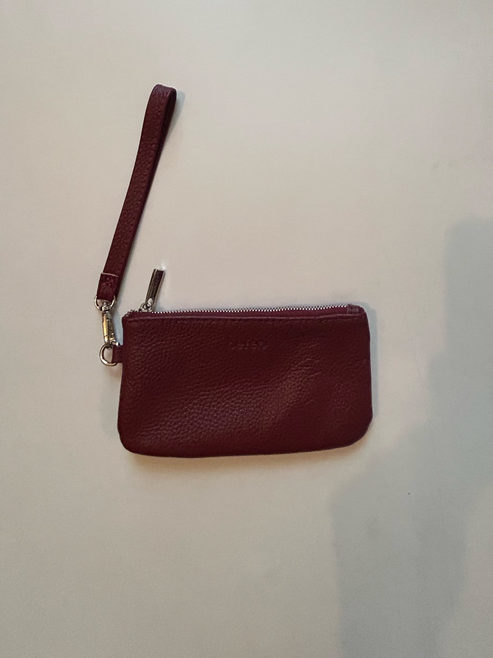 Befen Wine Red Leather Wristlet Wallet